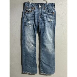 True Religion Men's Geno Flap Pocket Triple Needle Relaxed Slim-Fit Size 31 X 34